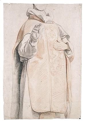 Jacob Jordaens - Study Of A Figure In Priest's Robes